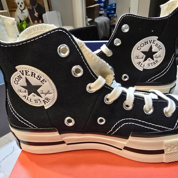 Converse Chuck 70 Hi Plus Foundational Canvas Sneakers Black A00916C Womens Sz 7 - Picture 1 of 15